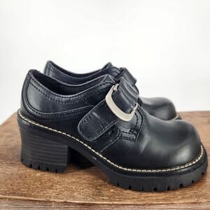 Vintage Y2K Faux Leather  Platform Oxford Shoes Whimsigoth Rave, preppy, Bratz,